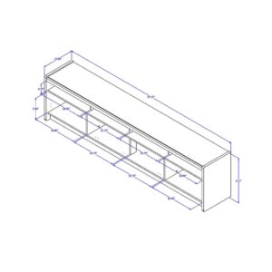 Manhattan Comfort Munoz 87.12" TV Stand with 3 Compartments and Media Shelves in Grey Gloss