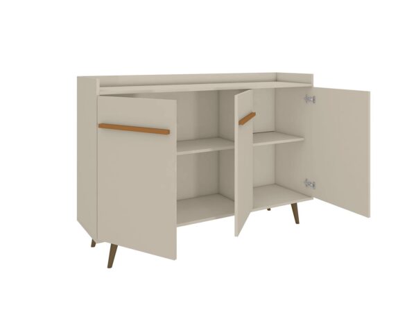 Manhattan Comfort Bradley 53.54 Buffet Stand with 4 Shelves in Off White