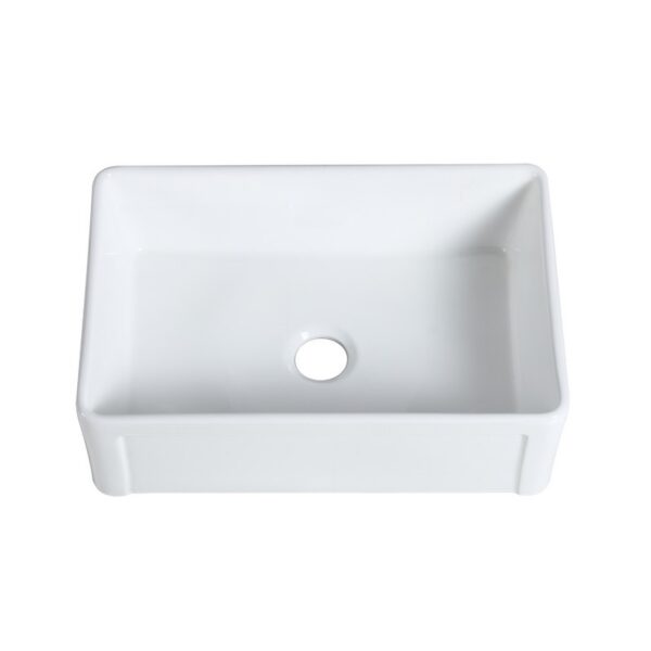 Altair 231030-KS Ancona 30 Inch Rectangular Ceramic Vessel Bathroom Sink - Glossy White