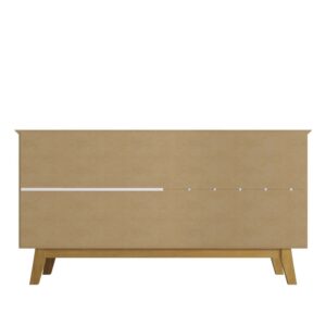 Manhattan Comfort Yonkers 62.99 Sideboard with Solid Wood Legs and 2 Cabinets in Rustic Brown