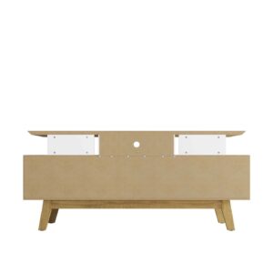 Manhattan Comfort Yonkers 62.99 TV Stand with Solid Wood Legs and 6 Media and Storage Compartments in White