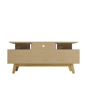 Manhattan Comfort Yonkers 62.99 TV Stand with Solid Wood Legs and 6 Media and Storage Compartments in Rustic Brown