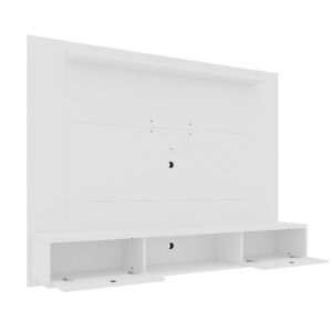 Manhattan Comfort Liberty 70.86 Floating Wall Entertainment Center with Overhead Shelf in White