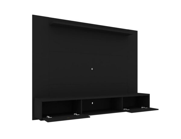 Manhattan Comfort Liberty 70.86 Floating Wall Entertainment Center with Overhead Shelf in Black