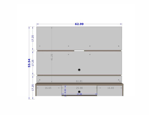 Manhattan Comfort Vernon 62.99 Floating Wall Entertainment Center in Off White and Cinnamon