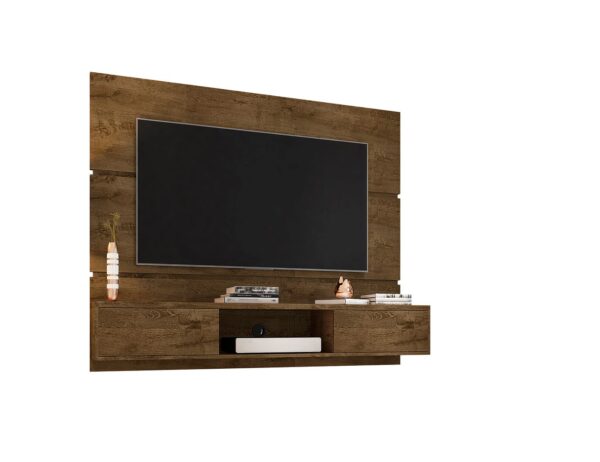 Manhattan Comfort Vernon 62.99 Floating Wall Entertainment Center in Rustic Brown