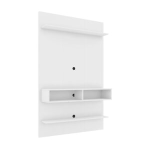 Manhattan Comfort Libra Long Floating 45.35 Wall Entertainment Center with Overhead Shelf in White