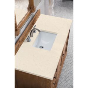 James Martin 238-104-5211-3EMR Savannah 48 Inch Single Vanity Cabinet in Driftwood with 3 CM Eternal Marfil Quartz Top