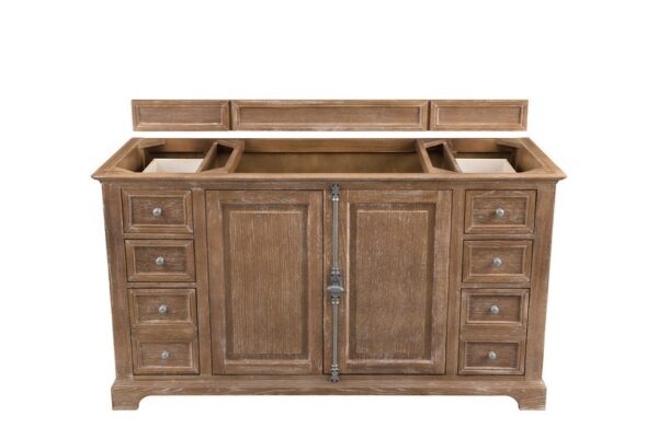 James Martin 238-104-5311-3GEX Savannah 60 Inch Single Vanity Cabinet in Driftwood with 3 cm Grey Expo Quartz Top with Sink