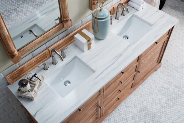 James Martin 238-104-5711-3AF Savannah 72 Inch Driftwood Double Vanity with 3 cm Arctic Fall Solid Surface Top