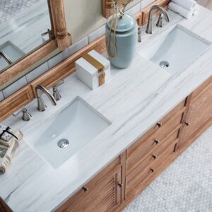 James Martin 238-104-5711-3AF Savannah 72 Inch Driftwood Double Vanity with 3 cm Arctic Fall Solid Surface Top