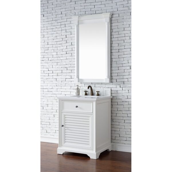 James Martin 238-104-V26-3WZ Savannah 26 Inch Single Vanity Cabinet with 3cm White Zeus Quartz Top