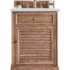 James Martin 238-104-V26-DRF-3ENC Savannah 26 Inch Single Vanity Cabinet with Ethereal Noctis Quartz Top - Driftwood