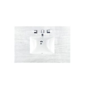 James Martin 238-104-V36-BW-3AF Savannah 36 Inch Bright White Single Vanity with 3 cm Arctic Fall Solid Surface Top