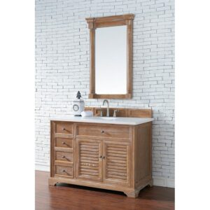 James Martin 238-104-V48-3WZ Savannah 48 Inch Single Vanity Cabinet with 3cm White Zeus Quartz Top