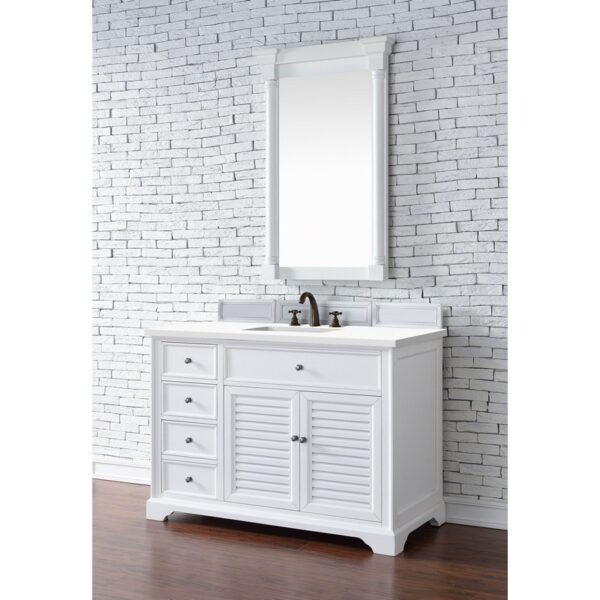 James Martin 238-104-V48-3WZ Savannah 48 Inch Single Vanity Cabinet with 3cm White Zeus Quartz Top