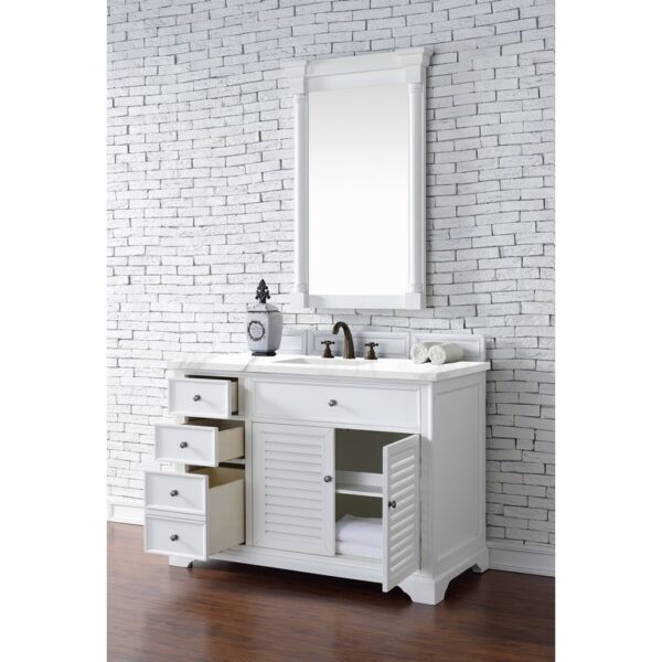 James Martin 238-104-V48-3WZ Savannah 48 Inch Single Vanity Cabinet with 3cm White Zeus Quartz Top