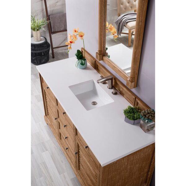 James Martin 238-104-V48-3WZ Savannah 48 Inch Single Vanity Cabinet with 3cm White Zeus Quartz Top