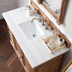 James Martin 238-105-5211-3AF Providence 48 Inch Driftwood Single Vanity with 3 cm Arctic Fall Solid Surface Top