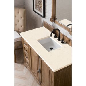 James Martin 238-105-5211-3EMR Providence 48 Inch Single Vanity Cabinet in Driftwood with 3 CM Eternal Marfil Quartz Top