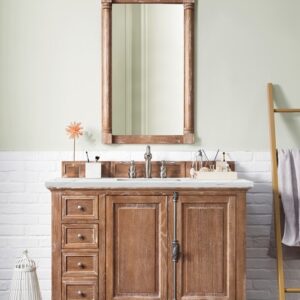 James Martin 238-105-5211-3ENC Providence 48 Inch Single Vanity Cabinet with Ethereal Noctis Quartz Top - Driftwood