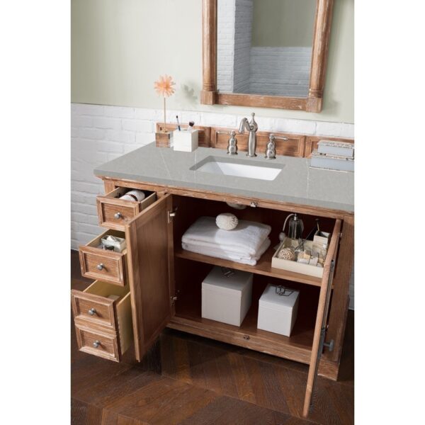 James Martin 238-105-5211-3ESR Providence 48 Inch Single Vanity Cabinet in Driftwood with 3 CM Eternal Serena Quartz Top