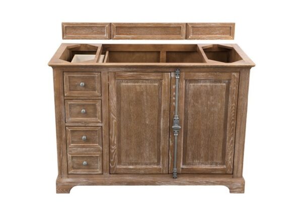 James Martin 238-105-5211-3GEX Providence 48 Inch Single Vanity Cabinet in Driftwood with 3 cm Grey Expo Quartz Top with Sink