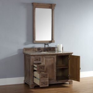 James Martin 238-105-5211-3AF Providence 48 Inch Driftwood Single Vanity with 3 cm Arctic Fall Solid Surface Top