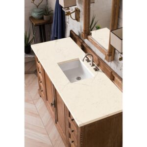 James Martin 238-105-5311-3EMR Providence 60 Inch Single Vanity Cabinet in Driftwood with 3 CM Eternal Marfil Quartz Top