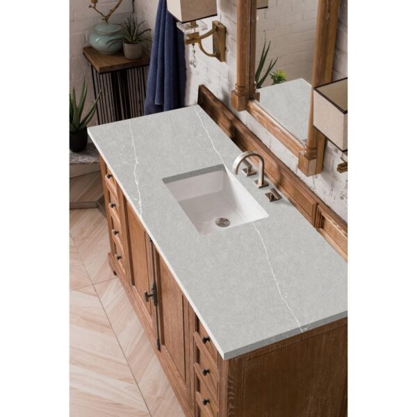 James Martin 238-105-5311-3ESR Providence 60 Inch Single Vanity Cabinet in Driftwood with 3 CM Eternal Serena Quartz Top