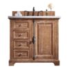 James Martin 238-105-5511-3CAR Providence 36 Inch Driftwood Single Vanity with 3 cm Carrara Marble Top