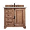 James Martin 238-105-5511-3ESR Providence 36 Inch Single Vanity Cabinet in Driftwood with 3 CM Eternal Serena Quartz Top