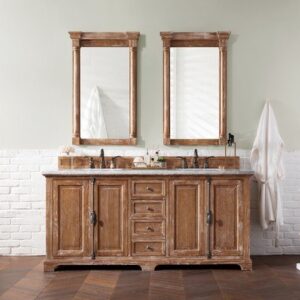 James Martin 238-105-5711-3AF Providence 72 Inch Driftwood Double Vanity with 3 cm Arctic Fall Solid Surface Top