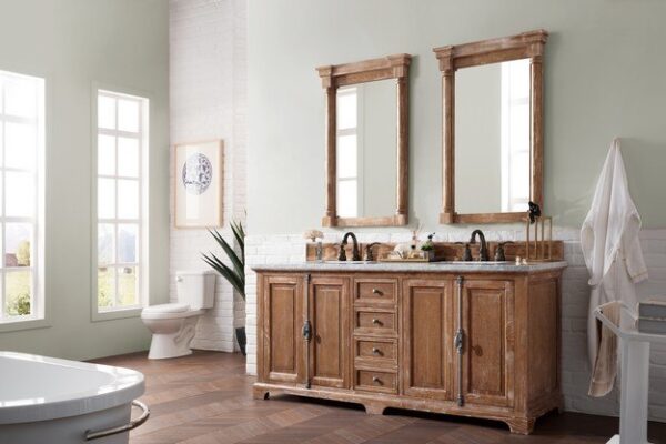 James Martin 238-105-5711-3AF Providence 72 Inch Driftwood Double Vanity with 3 cm Arctic Fall Solid Surface Top