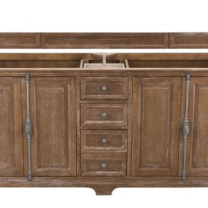 James Martin 238-105-5711-3GEX Providence 72 Inch Double Vanity Cabinet in Driftwood with 3 cm Grey Expo Quartz Top with Sink