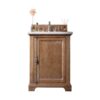 James Martin 238-105-V26-DRF-3CAR Providence 26 Inch Driftwood Single Vanity with 3 cm Carrara Marble Top