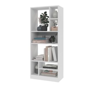 Manhattan Comfort Durable Valenca Bookcase 3.0 with 8-Shelves in White