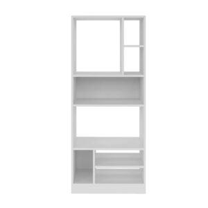 Manhattan Comfort Durable Valenca Bookcase 3.0 with 8-Shelves in White