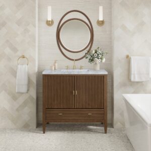 James Martin 242-MO28 Esca 28 Inch Wall Mounted Oval Bathroom Mirror