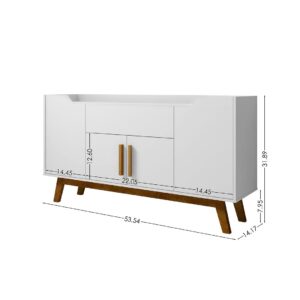 Manhattan Comfort Addie 53.54 Sideboard with 5 Shelves in White