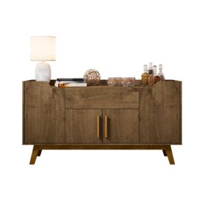 Manhattan Comfort Addie 53.54 Sideboard with 5 Shelves in Rustic Brown