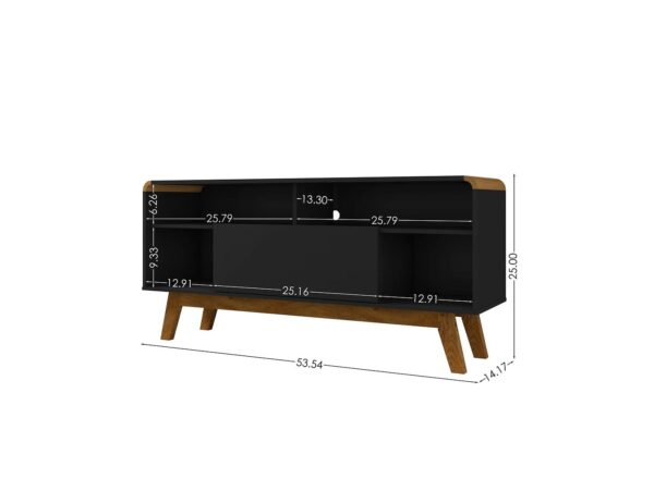 Manhattan Comfort Camberly 53.54 TV Stand with 5 Shelves in Matte Black and Cinnamon