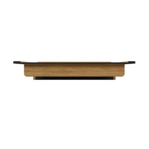 Manhattan Comfort Camberly 62.36 Floating Entertainment Center with 3 Shelves and Overhead D?cor Shelf in Black and Cinnamon