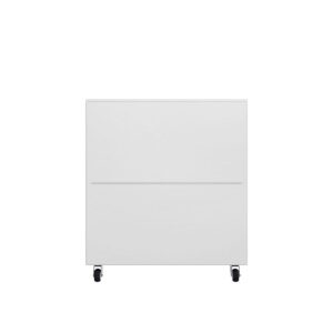 Manhattan Comfort Eiffel 28.35" Mobile Garage Storage Cabinet with 1 Drawer in White Gloss