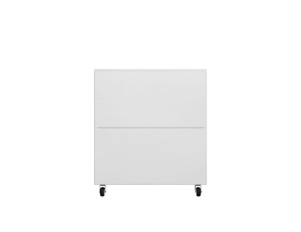 Manhattan Comfort Eiffel 28.35" Mobile Garage Storage Cabinet with 1 Drawer in White Gloss