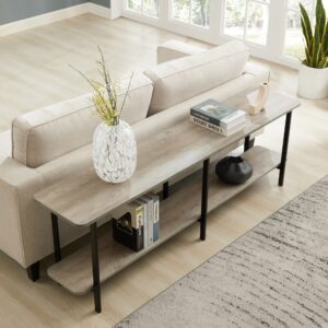 Manhattan Comfort Celine Modern Side Table Console in Rustic Grey