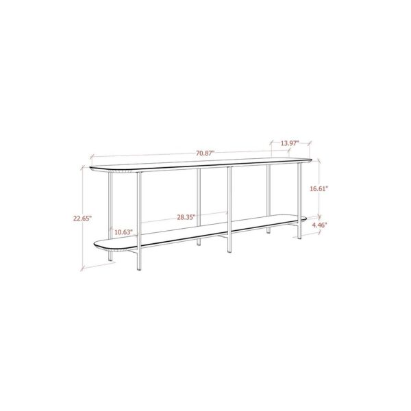 Manhattan Comfort Celine Modern Side Table Console in Black