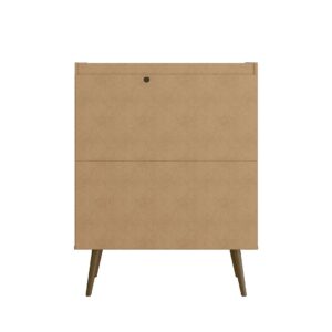 Manhattan Comfort Bogart 45.5" Mid-Century Modern Accent Cabinet in Off-White and Nature