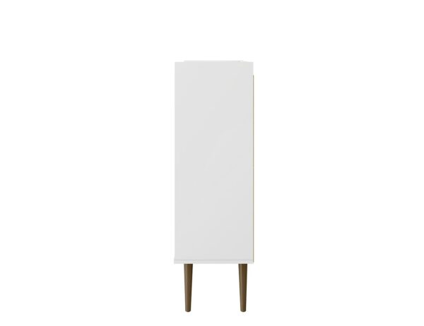 Manhattan Comfort Bogart 45.5" Mid-Century Modern Accent Cabinet in White and Nature