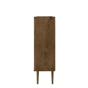 Manhattan Comfort Bogart 45.5" Mid-Century Modern Accent Cabinet in Rustic Brown and Nature